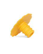 A bright yellow silicone Whine Stopper teether shown on a clean white background.